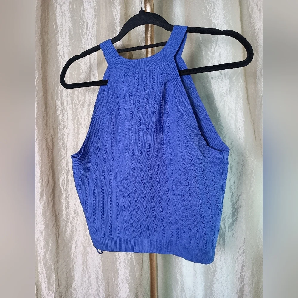 Happily Grey Blue Knit Sleeveless Top – Size XL – NWT